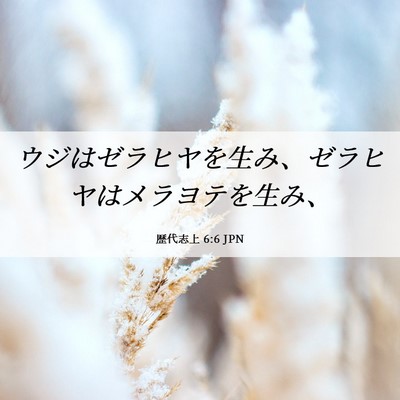 Picture 06 - 歴代志上 6:6 JPN - ウジはゼラヒヤを生み、ゼラヒヤは - Bible Verse Picture