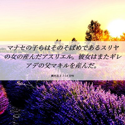 Picture 06 - 歴代志上 7:14 JPN - マナセの子らはそのそばめであるス - Bible Verse Picture