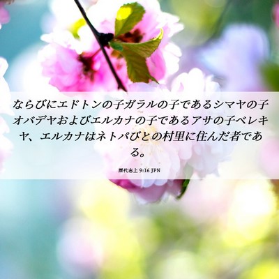 Picture 06 - 歴代志上 9:16 JPN - ならびにエドトンの子ガラルの子で - Bible Verse Picture