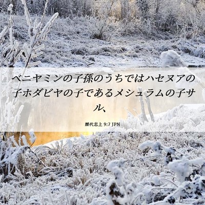 Picture 06 - 歴代志上 9:7 JPN - ベニヤミンの子孫のうちではハセヌ - Bible Verse Picture