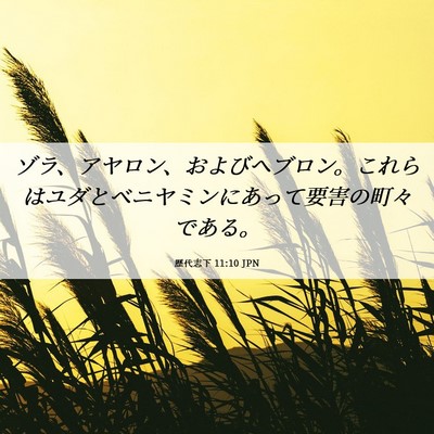 Picture 06 - 歴代志下 11:10 JPN - ゾラ、アヤロン、およびヘブロン。 - Bible Verse Picture
