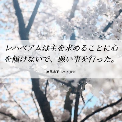 Picture 06 - 歴代志下 12:14 JPN - レハベアムは主を求めることに心を - Bible Verse Picture