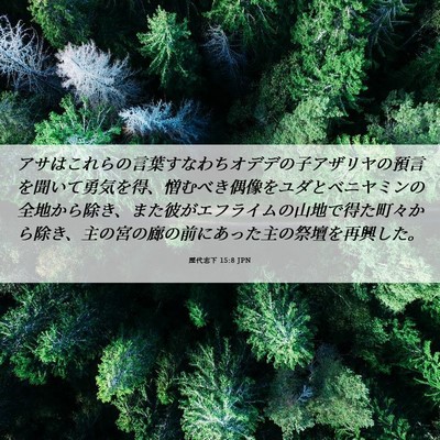 Picture 06 - 歴代志下 15:8 JPN - アサはこれらの言葉すなわちオデデ - Bible Verse Picture
