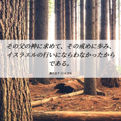 Picture 06 - 歴代志下 17:4 JPN - その父の神に求めて、その戒めに歩 - Bible Verse Picture