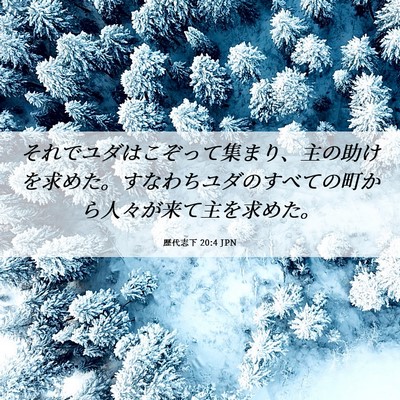 Picture 06 - 歴代志下 20:4 JPN - それでユダはこぞって集まり、主の - Bible Verse Picture