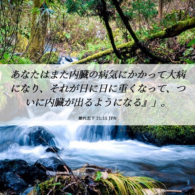 Picture 06 - 歴代志下 21:15 JPN - あなたはまた内臓の病気にかかって - Bible Verse Picture