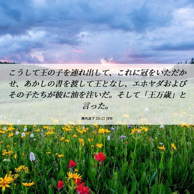 Picture 06 - 歴代志下 23:11 JPN - こうして王の子を連れ出して、これ - Bible Verse Picture