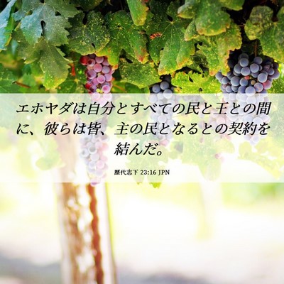 Picture 06 - 歴代志下 23:16 JPN - エホヤダは自分とすべての民と王と - Bible Verse Picture