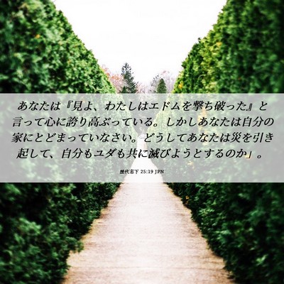Picture 06 - 歴代志下 25:19 JPN - あなたは『見よ、わたしはエドムを - Bible Verse Picture