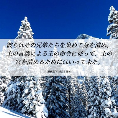 Picture 06 - 歴代志下 29:15 JPN - 彼らはその兄弟たちを集めて身を清 - Bible Verse Picture