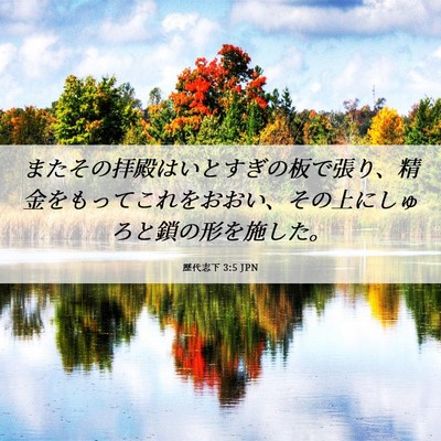 Picture 06 - 歴代志下 3:5 JPN - またその拝殿はいとすぎの板で張り - Bible Verse Picture