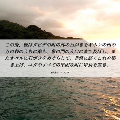 Picture 06 - 歴代志下 33:14 JPN - この後、彼はダビデの町の外の石が - Bible Verse Picture