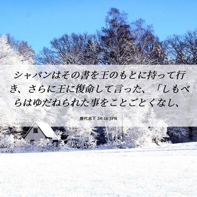 Picture 06 - 歴代志下 34:16 JPN - シャパンはその書を王のもとに持っ - Bible Verse Picture