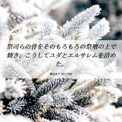 Picture 06 - 歴代志下 34:5 JPN - 祭司らの骨をそのもろもろの祭壇の - Bible Verse Picture
