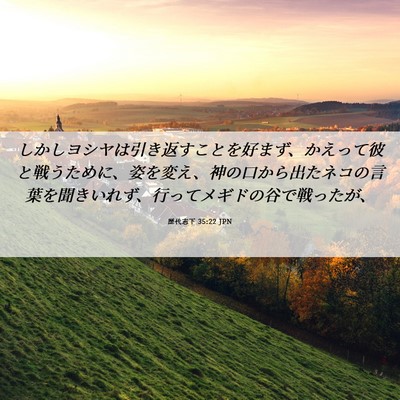 Picture 06 - 歴代志下 35:22 JPN - しかしヨシヤは引き返すことを好ま - Bible Verse Picture