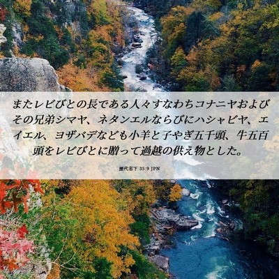 Picture 06 - 歴代志下 35:9 JPN - またレビびとの長である人々すなわ - Bible Verse Picture