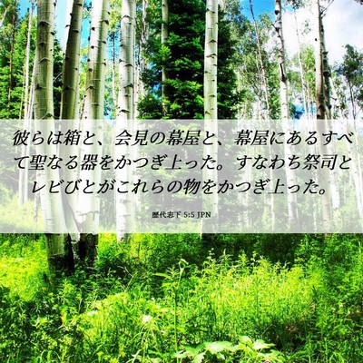 Picture 06 - 歴代志下 5:5 JPN - 彼らは箱と、会見の幕屋と、幕屋に - Bible Verse Picture