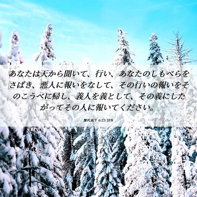 Picture 06 - 歴代志下 6:23 JPN - あなたは天から聞いて、行い、あな - Bible Verse Picture
