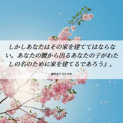 Picture 06 - 歴代志下 6:9 JPN - しかしあなたはその家を建ててはな - Bible Verse Picture