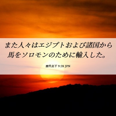 Picture 06 - 歴代志下 9:28 JPN - また人々はエジプトおよび諸国から - Bible Verse Picture