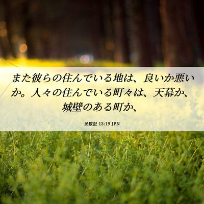 Picture 06 - 民数記 13:19 JPN - また彼らの住んでいる地は、良いか - Bible Verse Picture