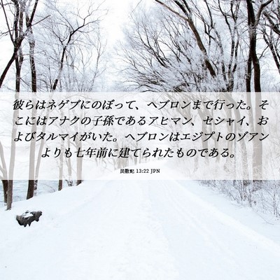 Picture 06 - 民数記 13:22 JPN - 彼らはネゲブにのぼって、ヘブロン - Bible Verse Picture