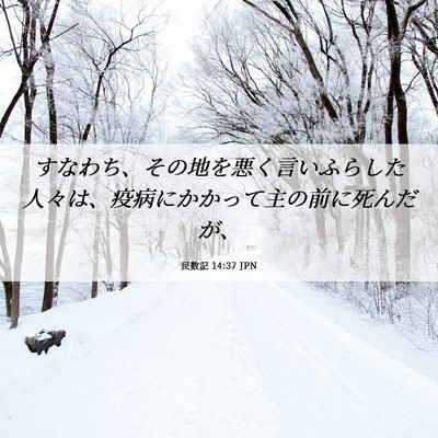 Picture 06 - 民数記 14:37 JPN - すなわち、その地を悪く言いふらし - Bible Verse Picture