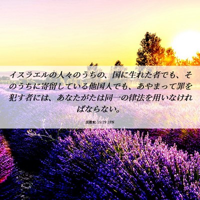 Picture 06 - 民数記 15:29 JPN - イスラエルの人々のうちの、国に生 - Bible Verse Picture