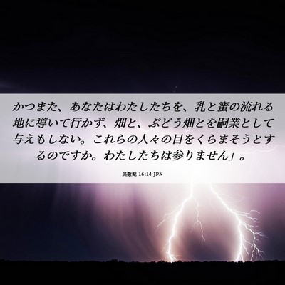 Picture 06 - 民数記 16:14 JPN - かつまた、あなたはわたしたちを、 - Bible Verse Picture