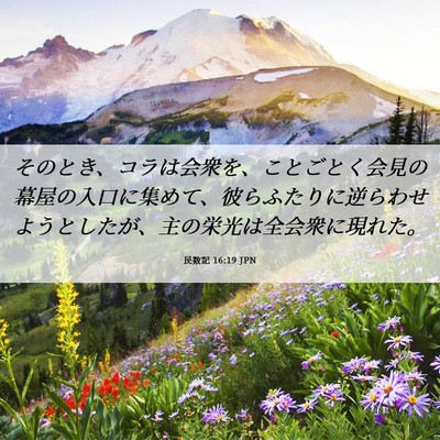 Picture 06 - 民数記 16:19 JPN - そのとき、コラは会衆を、ことごと - Bible Verse Picture