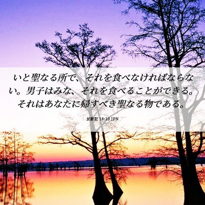 Picture 06 - 民数記 18:10 JPN - いと聖なる所で、それを食べなけれ - Bible Verse Picture