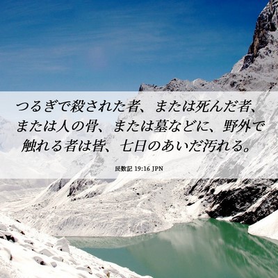 Picture 06 - 民数記 19:16 JPN - つるぎで殺された者、または死んだ - Bible Verse Picture