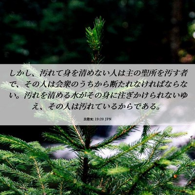 Picture 06 - 民数記 19:20 JPN - しかし、汚れて身を清めない人は主 - Bible Verse Picture