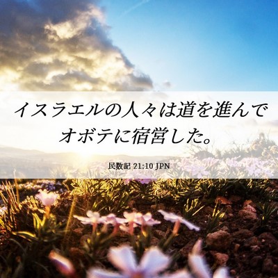 Picture 06 - 民数記 21:10 JPN - イスラエルの人々は道を進んでオボ - Bible Verse Picture