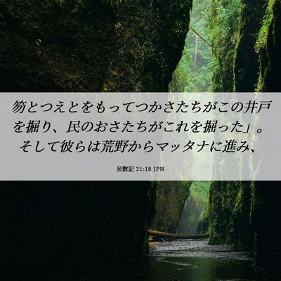 Picture 06 - 民数記 21:18 JPN - 笏とつえとをもってつかさたちがこ - Bible Verse Picture