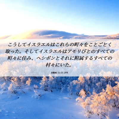 Picture 06 - 民数記 21:25 JPN - こうしてイスラエルはこれらの町々 - Bible Verse Picture