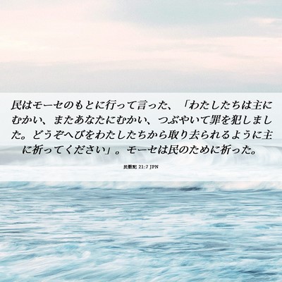Picture 06 - 民数記 21:7 JPN - 民はモーセのもとに行って言った、 - Bible Verse Picture