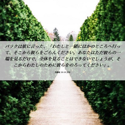 Picture 06 - 民数記 23:13 JPN - バラクは彼に言った、「わたしと一 - Bible Verse Picture