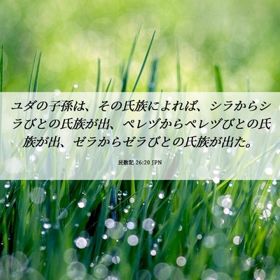 Picture 06 - 民数記 26:20 JPN - ユダの子孫は、その氏族によれば、 - Bible Verse Picture