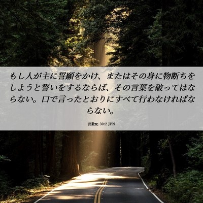 Picture 06 - 民数記 30:2 JPN - もし人が主に誓願をかけ、またはそ - Bible Verse Picture