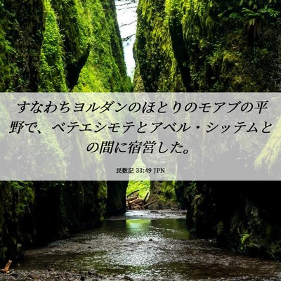 Picture 06 - 民数記 33:49 JPN - すなわちヨルダンのほとりのモアブ - Bible Verse Picture