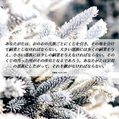 Picture 06 - 民数記 33:54 JPN - あなたがたは、おのおの氏族ごとに - Bible Verse Picture
