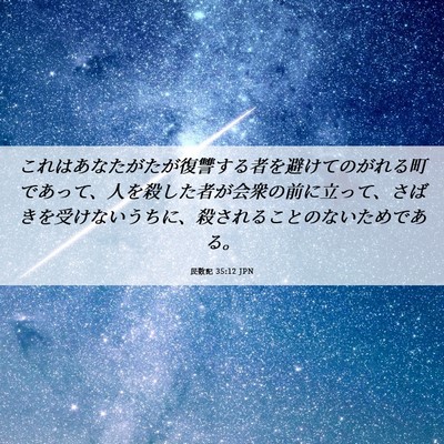 Picture 06 - 民数記 35:12 JPN - これはあなたがたが復讐する者を避 - Bible Verse Picture