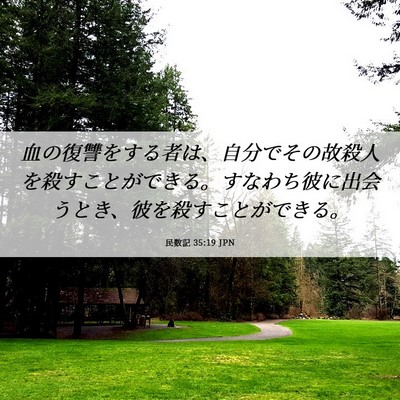 Picture 06 - 民数記 35:19 JPN - 血の復讐をする者は、自分でその故 - Bible Verse Picture