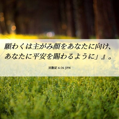 Picture 06 - 民数記 6:26 JPN - 願わくは主がみ顔をあなたに向け、 - Bible Verse Picture
