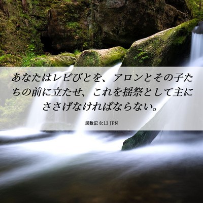 Picture 06 - 民数記 8:13 JPN - あなたはレビびとを、アロンとその - Bible Verse Picture
