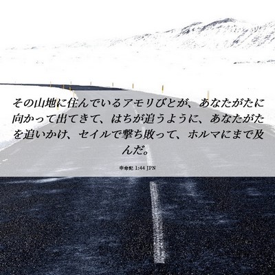 Picture 06 - 申命記 1:44 JPN - その山地に住んでいるアモリびとが - Bible Verse Picture
