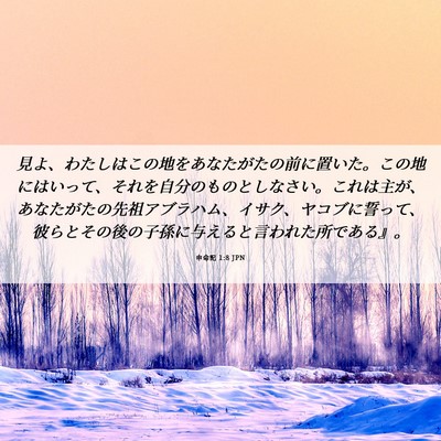 Picture 06 - 申命記 1:8 JPN - 見よ、わたしはこの地をあなたがた - Bible Verse Picture