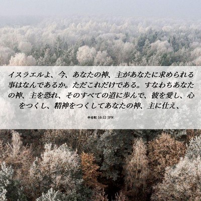 Picture 06 - 申命記 10:12 JPN - イスラエルよ、今、あなたの神、主 - Bible Verse Picture