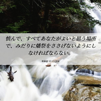 Picture 06 - 申命記 12:13 JPN - 慎んで、すべてあなたがよいと思う - Bible Verse Picture
